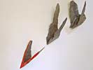 re-evaluated wooden sculpture - flight by the Finnish sculptor Lucien den Arend