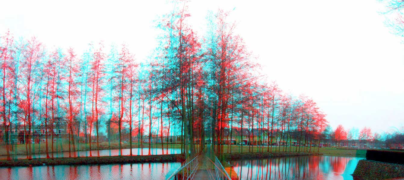 x-ing land art project in Hendrik ido Ambacht, Holland - anaglyph