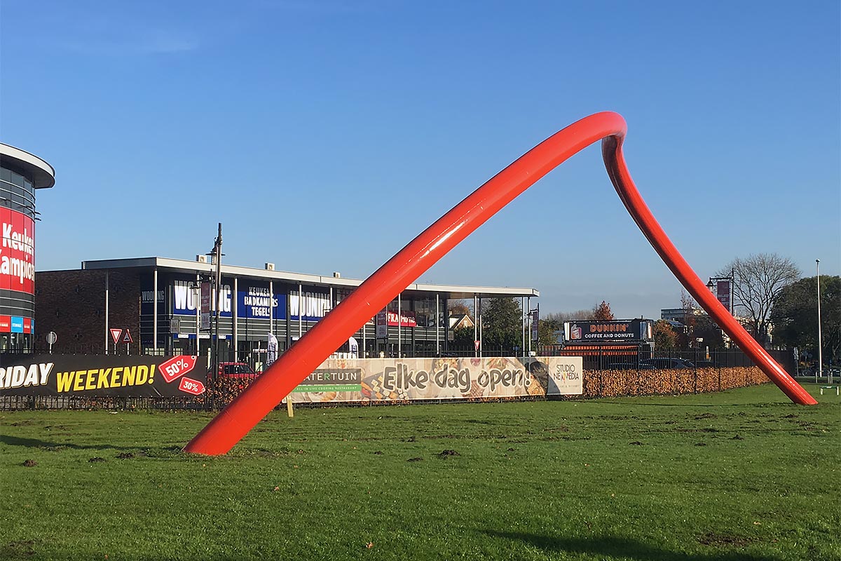 Spijkenisse Holland - vermillion sculpture site specific and public sculpture in Spijkenisse.