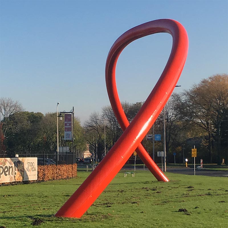 Spijkenisse Holland - vermillion sculpture site specific and public sculpture in Spijkenisse.