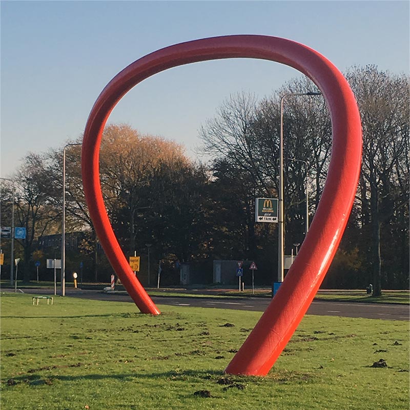 Spijkenisse Holland - vermillion sculpture site specific and public sculpture in Spijkenisse.