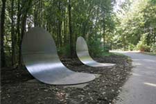 geminus f.c.f. - Zwijndrecht Holland - sculptures (site specific and public sculpture) in cities in Europe and America by Lucien den Arend - Walburg Project - discoid form - Gemini Tango - Volgerlanden