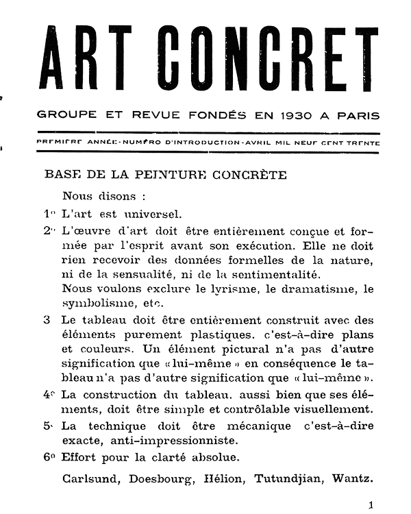 Art Concret - Theo van Doesburg 1930.