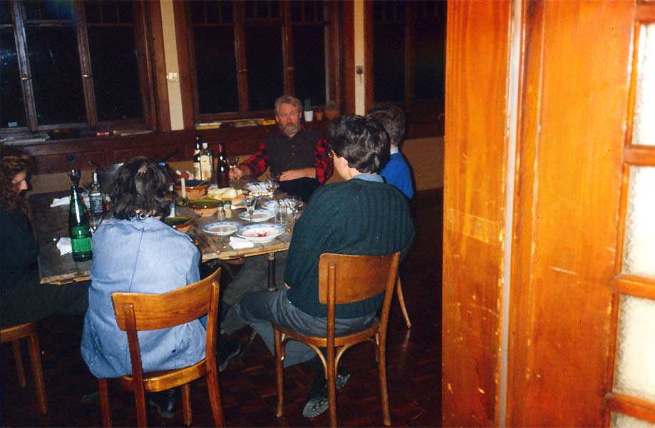 Dinner with Donald Judd and friends at Eichholtern, Küssnacht am Rigi.
