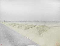 high reliefs alongside the road