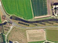 A satellite image of land art in Dirksland Holland.