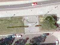 A satellite image of a site specific sculpture, monument for Professor Durrer, in Amsterdam Holland.