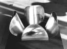 four piece sculpture in tinned steel - l - sculptures by the Finnish/Dutch sculptor Lucien den Arend