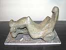 "reclining figure"sculpture in concrete.