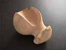 Terracotta sculpture - abtract reclining figure.