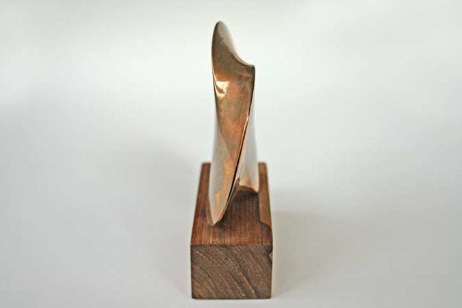 bronze sculpture - discoid form monolinear