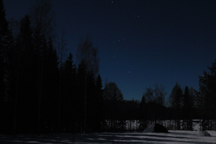 moonlight on the sculpture park in Finland - POAM sculpture garden