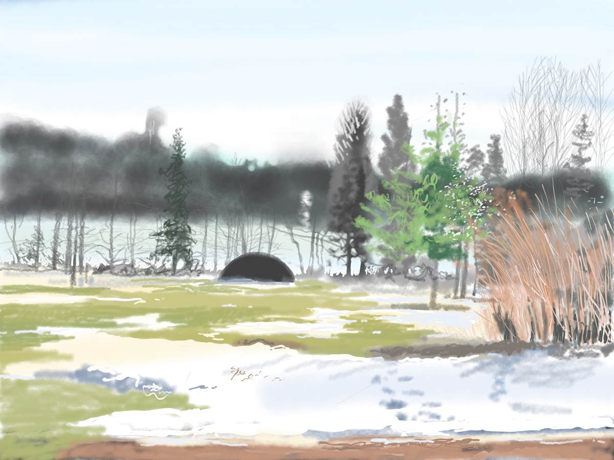 iPad drawing "early spring at Penttilä"