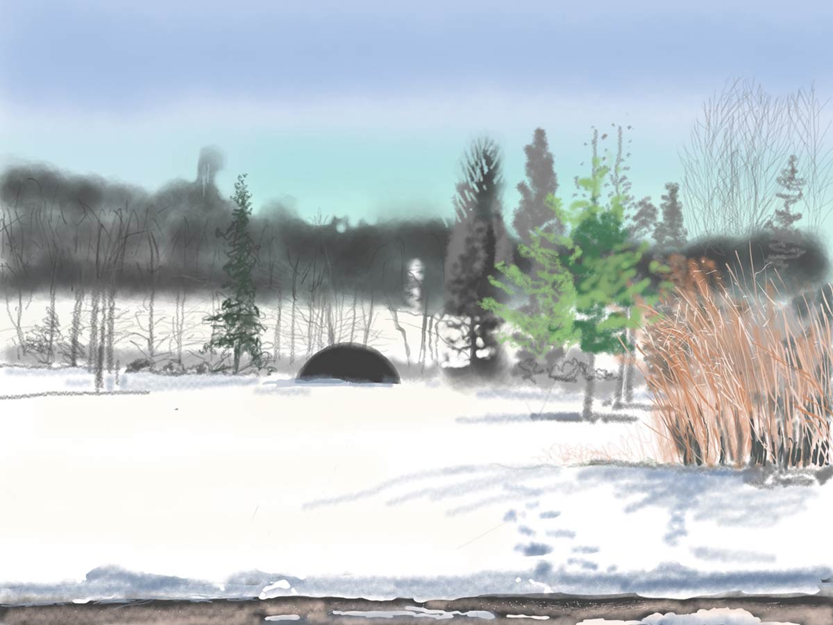 iPad drawing "the end of winter at Penttilä