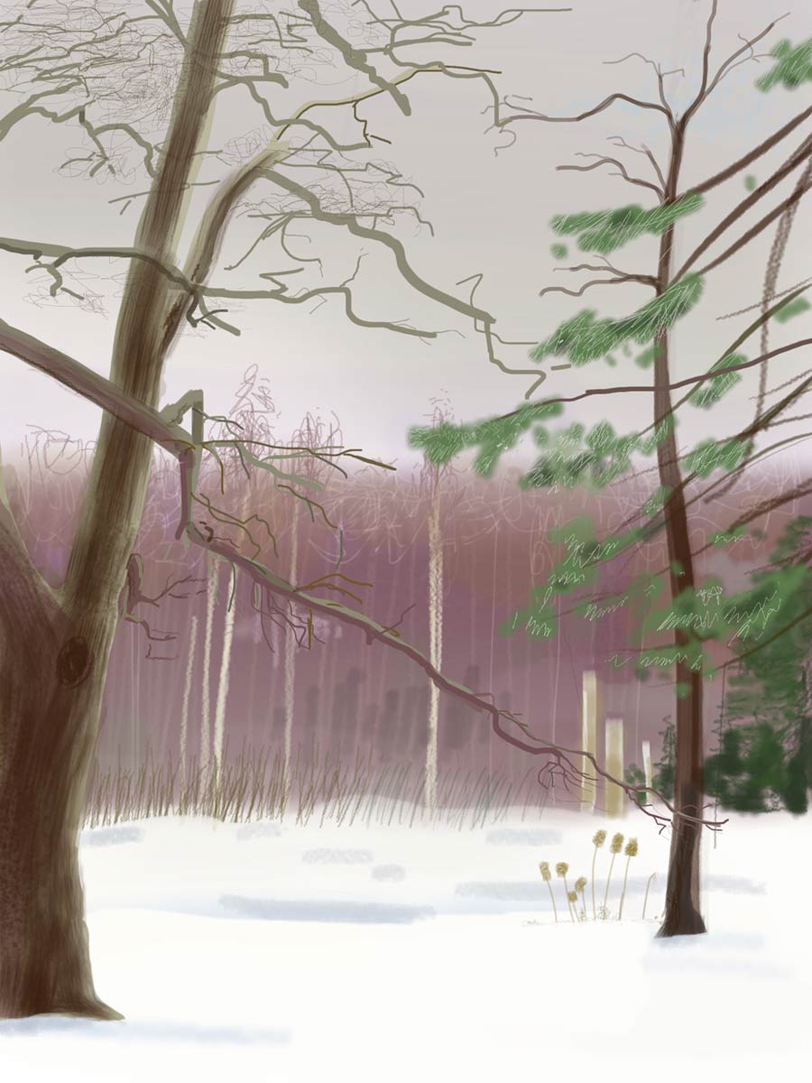 iPad drawing winter at Penttilä