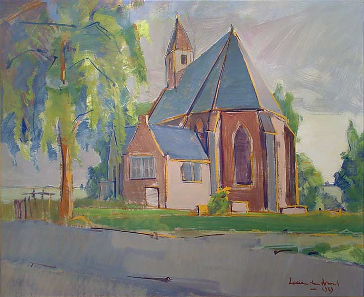The Pieterman Church in Zwijndrecht, the Netherlands - oil painting 