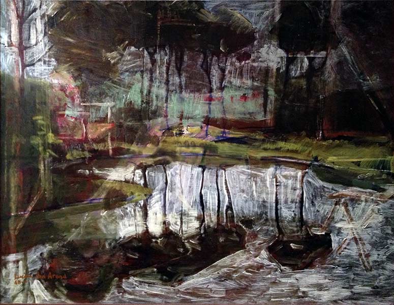 A pond in the forest near Tilburg, the Netherlands - oil painting