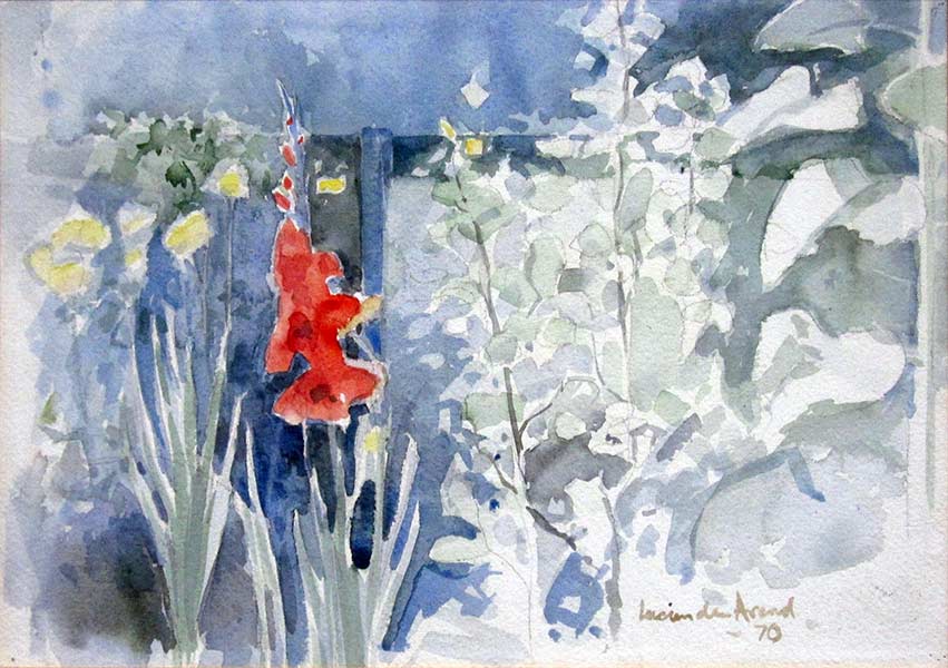 aquarel - Mouthhaan's garden, Papendrecht, Holland - watercolor painting by Lucien den Arend