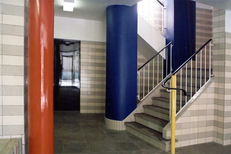 the ground floor of the stairwell - color scheme for De Plantage Building.