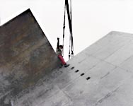 The construction on Marconiplein of Rotterdam's largest concrete sculpture.