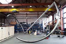 2017 assembling a stainless steel sculpture for a roundabout in Kangasniemi, Finland.